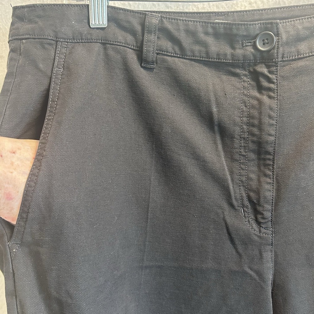 Eileen Fisher Pants Black Size 14 Zip Cotton And Hemp Blend Tapered Pockets EUC - Picture 11 of 12